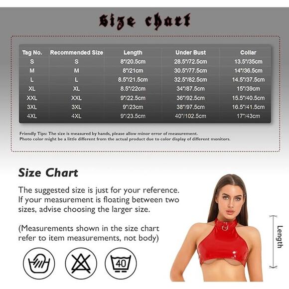 Iefiel Shiny Black Wet Latex Look Scoop Neck Stretchy Metallic Halter Top Sz S - Picture 10 of 10